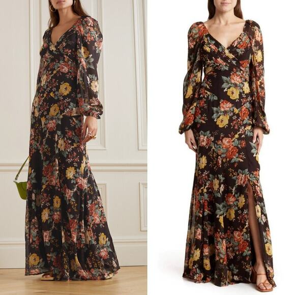 Veronica Beard Dresses & Skirts - Veronica Beard Avani Dress Silk Floral Print  Maxi Brown NWT 6 Damaged